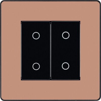 BG - Evolve Pcdcptdm2b - Polished Copper - 2 Gang - Dimmer BG - Evolve Pcdcptdm2b - Polished Copper - 2 Gang - Dimmer
