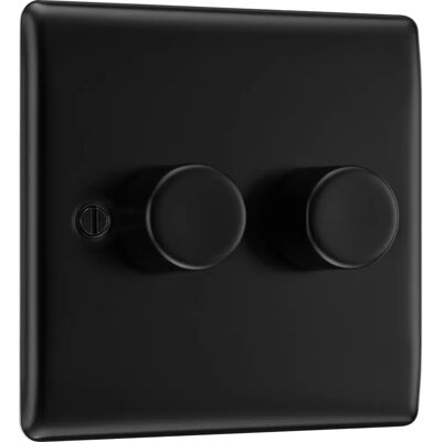 BG - NFB82 Nexus Metal Matt Black - 2-Gang - 200W - Interrupteur - Publicité BG - NFB82 Nexus Metal Matt Black - 2-Gang - 200W - Interrupteur - Publicité