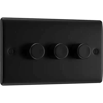 BG - NFB83 Nexus - Matt Black - 3-Gang - Electrical Switch BG - NFB83 Nexus - Matt Black - 3-Gang - Electrical Switch