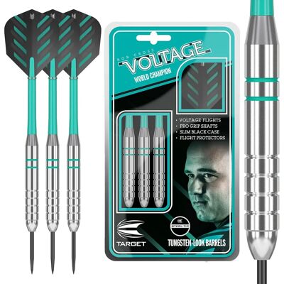 Ensemble de Fléchettes Target Rob Cross Silver Voltage 24G Laiton Pointe en Acier - Darts - Publicité Ensemble de Fléchettes Target Rob Cross Silver Voltage 24G Laiton Pointe en Acier - Darts - Publicité