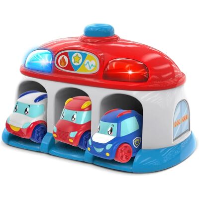 Tiny Teamsterz - Zestaw garażu z światłami i syreną - 1417571 Tiny Teamsterz - Zestaw garażu z światłami i syreną - 1417571