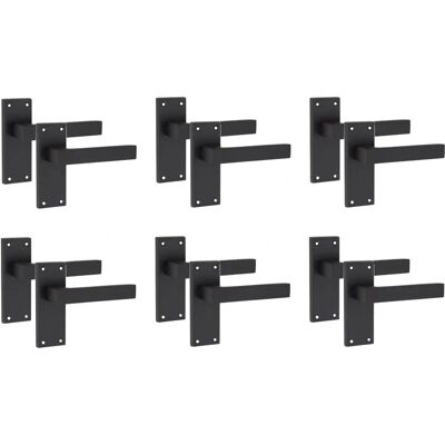 Golden Grace - Victorian Straight Delta Design - Matt Black - 6 Pairs - Door Handles Golden Grace - Victorian Straight Delta Design - Matt Black - 6 Pairs - Door Handles