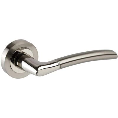 Golden Grace Chrome Duo Door Handles - Round Rose, 4 Pairs Golden Grace Chrome Duo Door Handles - Round Rose, 4 Pairs