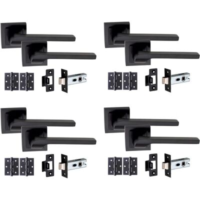 Golden Grace Sigma Black Square Rose Door Handle Set - Interior Door Hardware Golden Grace Sigma Black Square Rose Door Handle Set - Interior Door Hardware