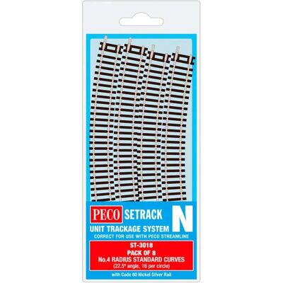 PECO ST-3018 N Gauge Track Set - Semi-circle, 8 Pack PECO ST-3018 N Gauge Track Set - Semi-circle, 8 Pack