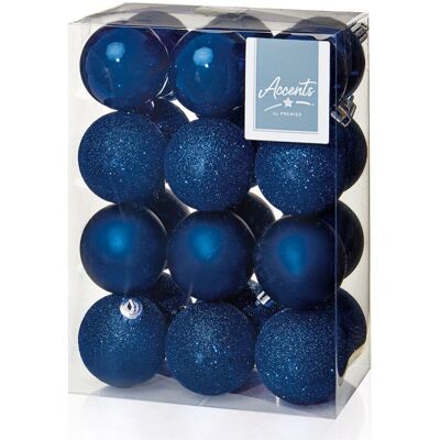 Premier - MidnightBlueBaubles - 60mm - 24pc - Ornament - Publicité Premier - MidnightBlueBaubles - 60mm - 24pc - Ornament - Publicité