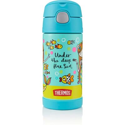 Sticlă FUNtainer pentru copii cu pai - Sirenă 355ml Sticlă FUNtainer pentru copii cu pai - Sirenă 355ml