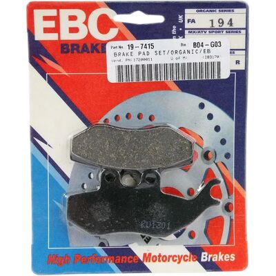 EBC Bremseklosser Organisk - FA194 - OE-kvalitet for motorsykkel EBC Bremseklosser Organisk - FA194 - OE-kvalitet for motorsykkel