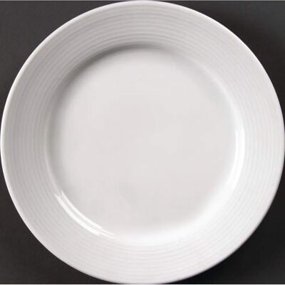 Assiettes plates en porcelaine blanche Olympia Linear 200mm - Assiettes - Publicité Assiettes plates en porcelaine blanche Olympia Linear 200mm - Assiettes - Publicité