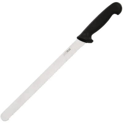 Hygiplas Bread Knife - 305 mm, Black, Ergonomic Handle, Stainless Steel Hygiplas Bread Knife - 305 mm, Black, Ergonomic Handle, Stainless Steel