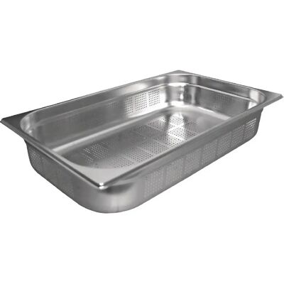 VOGUE GN 1/1 Conteneur en Acier Inoxydable Perforé - 100mm VOGUE GN 1/1 Conteneur en Acier Inoxydable Perforé - 100mm