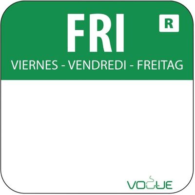 Étiquettes alimentaires vertes Vogue - 24x24mm, 1000 pcs - Rotation des aliments Étiquettes alimentaires vertes Vogue - 24x24mm, 1000 pcs - Rotation des aliments