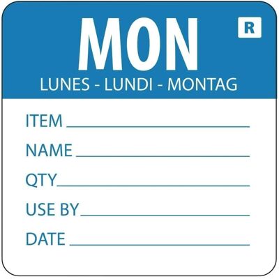 Vogue Amovible Lundi Safety Labels - Food Safety Label Vogue Amovible Lundi Safety Labels - Food Safety Label