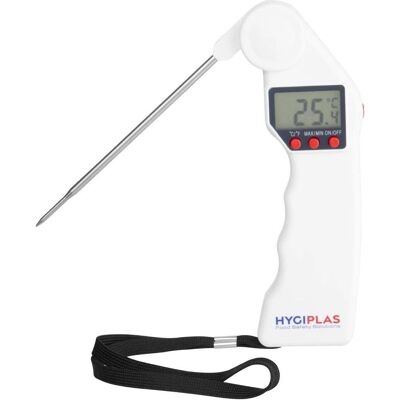 Thermomètre numérique Easytemp blanc Hygiplas - Sécurité contre la contamination croisée - Publicité Thermomètre numérique Easytemp blanc Hygiplas - Sécurité contre la contamination croisée - Publicité