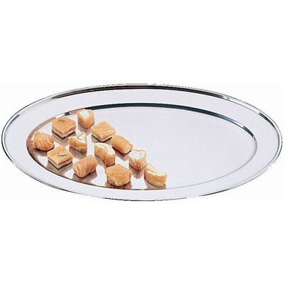 Assiette de Service Ovale en Inox - 450mm - Publicité Assiette de Service Ovale en Inox - 450mm - Publicité