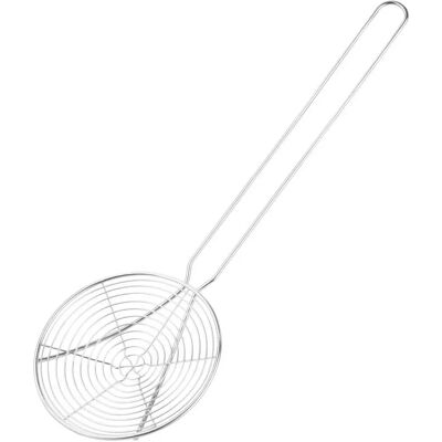 Vogue Frying Skimmer - 140 mm Nickel Steel Long Handle Vogue Frying Skimmer - 140 mm Nickel Steel Long Handle