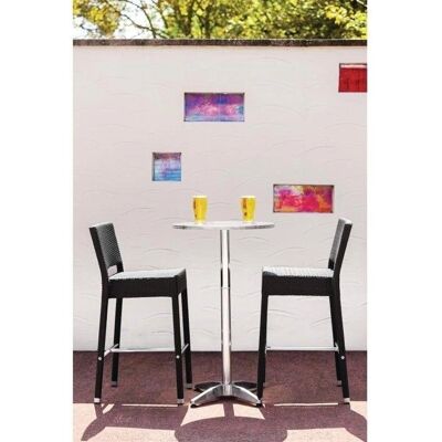 Table Haute Rondelle en Aluminium Bolero - Statafel - Publicité Table Haute Rondelle en Aluminium Bolero - Statafel - Publicité