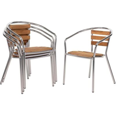 Bolero Bistro stoelen met armleuningen van essenhout (4 stuks.) Bolero Bistro stoelen met armleuningen van essenhout (4 stuks.)