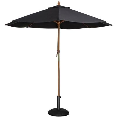 Parasole Bolero 2,5 m Noir Bois - Ombre pour Terrasse - Publicité Parasole Bolero 2,5 m Noir Bois - Ombre pour Terrasse - Publicité