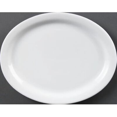 Assiettes ovales Olympia Whiteware - 6 pièces - 250mm Assiettes ovales Olympia Whiteware - 6 pièces - 250mm