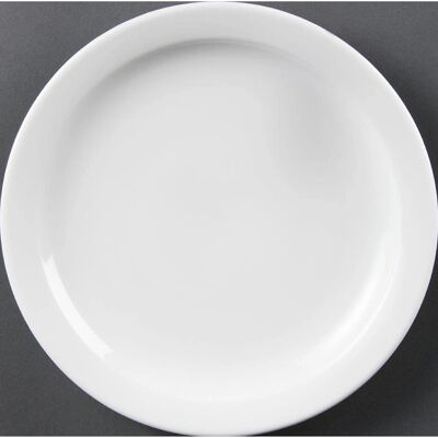 Olympia Whiteware Plate - 202mm, Narrow Rim, Set of 12 Olympia Whiteware Plate - 202mm, Narrow Rim, Set of 12