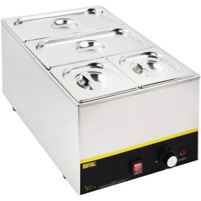 Buffalo S007 Bain Marie en Acier Inoxydable de Haute Qualité avec Bacs Buffalo S007 Bain Marie en Acier Inoxydable de Haute Qualité avec Bacs