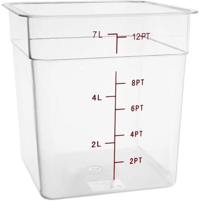 Vogue 7L Food Container - Square Polycarbonate Transparent Vogue 7L Food Container - Square Polycarbonate Transparent
