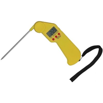 Hygiplas Easytemp Yellow Thermometer - Food-Grade, Foldable Probe, Auto Power Hygiplas Easytemp Yellow Thermometer - Food-Grade, Foldable Probe, Auto Power