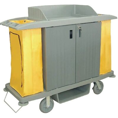 Carro de Limpieza Duradero de Polipropileno con Puertas con Cerradura Carro de Limpieza Duradero de Polipropileno con Puertas con Cerradura