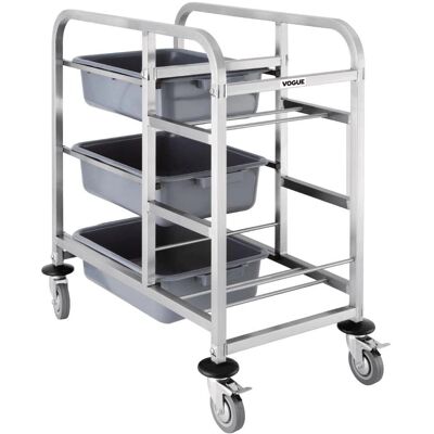 Vogue Stainless Steel Bussing Trolley - DK738 - Busser - Stainless Steel Vogue Stainless Steel Bussing Trolley - DK738 - Busser - Stainless Steel