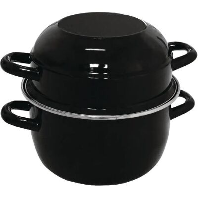 Pentola per cozze Olympia - 1kg Smaltata - Nera - Per servire e cucinare Pentola per cozze Olympia - 1kg Smaltata - Nera - Per servire e cucinare