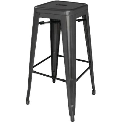 Bolero Modello - Sgabello da Bistro in Acciaio Galvanizzato - Nero - Confezione da 4 Bolero Modello - Sgabello da Bistro in Acciaio Galvanizzato - Nero - Confezione da 4