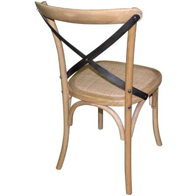 Chaises de salle à manger en bois naturel Bolero - Dossier croisé - Lot de 2 - Publicité Chaises de salle à manger en bois naturel Bolero - Dossier croisé - Lot de 2 - Publicité