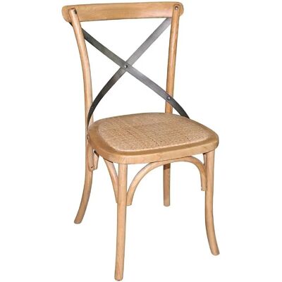Bolero Natural Wooden Dining Chairs - Cross-Back - Set of 2 Bolero Natural Wooden Dining Chairs - Cross-Back - Set of 2