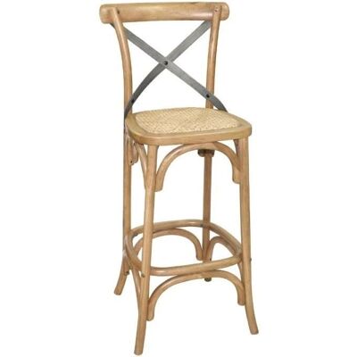 Tabouret de Bar en Bois Bolero avec Dossier Croisé - Publicité Tabouret de Bar en Bois Bolero avec Dossier Croisé - Publicité