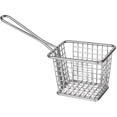 Olympia Modèle GG866 - Panier de présentation en inox carré avec manche long - Publicité Olympia Modèle GG866 - Panier de présentation en inox carré avec manche long - Publicité