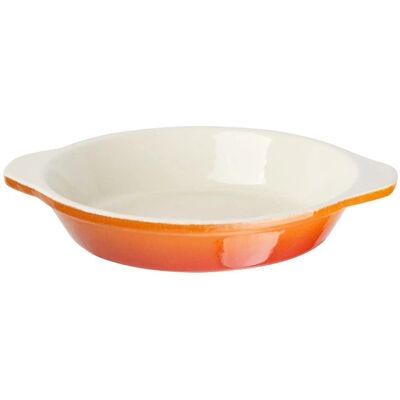 Vogue Plat à Gratin Rond en Fonte - 400ml - Orange - Cuisson & Présentation Vogue Plat à Gratin Rond en Fonte - 400ml - Orange - Cuisson & Présentation