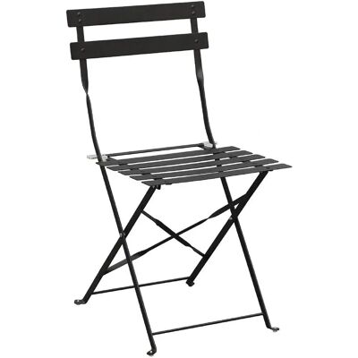 Bolero Folding Steel Chair - Black - Set of 2 - Weather-resistant Bolero Folding Steel Chair - Black - Set of 2 - Weather-resistant