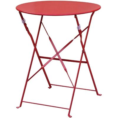 Tavolo pieghevole in acciaio rosso Bolero - 59,5cm - Table de Terrasse en Acier Rouge Tavolo pieghevole in acciaio rosso Bolero - 59,5cm - Table de Terrasse en Acier Rouge