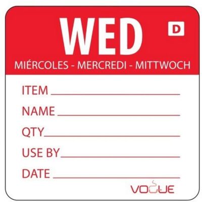 Vogue Modèle: - Étiquettes Mercredi - Alimentation, 250 pcs - Publicité Vogue Modèle: - Étiquettes Mercredi - Alimentation, 250 pcs - Publicité
