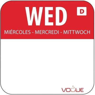 Étiquettes Alimentaires Vogue Mercredi - Solubles 20mm - 1000 pcs - Publicité Étiquettes Alimentaires Vogue Mercredi - Solubles 20mm - 1000 pcs - Publicité
