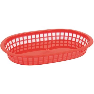 Olympia Red Oval Polypropylene Food Basket - Set of 6 Olympia Red Oval Polypropylene Food Basket - Set of 6