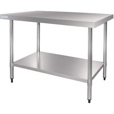 Table de travail en inox Vogue de Gastronoble - Étagère réglable - Cuisine professionnelle - Publicité Table de travail en inox Vogue de Gastronoble - Étagère réglable - Cuisine professionnelle - Publicité