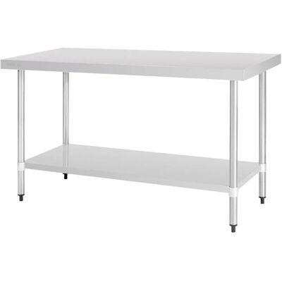 Table de Travail Vogue en Acier Inoxydable - Étagère Réglable - 1500x700mm - Publicité Table de Travail Vogue en Acier Inoxydable - Étagère Réglable - 1500x700mm - Publicité