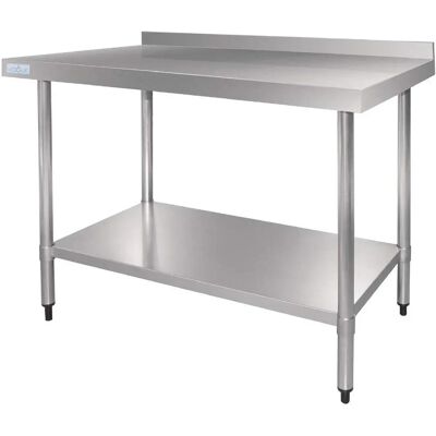 Tavolo da lavoro Vogue di Gastronoble con schienale e mensola - 60x70cm Tavolo da lavoro Vogue di Gastronoble con schienale e mensola - 60x70cm
