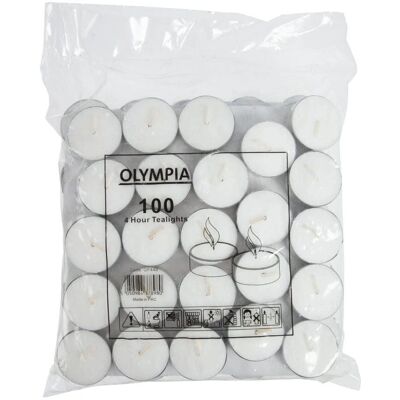Olympia Pack de 100 Bougies Chauffe-Plat Blancs Sans Parfum 4 Heures - Publicité Olympia Pack de 100 Bougies Chauffe-Plat Blancs Sans Parfum 4 Heures - Publicité