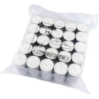 Bougies Chauffe-Plat Olympia Longue Durée - Pack de 75 - Publicité Bougies Chauffe-Plat Olympia Longue Durée - Pack de 75 - Publicité