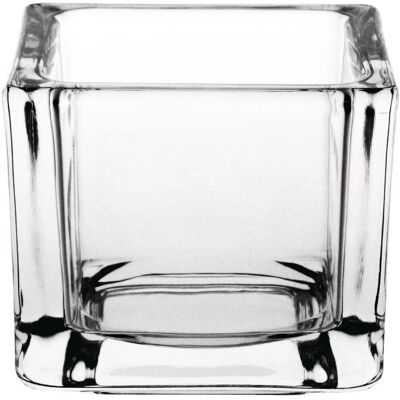 Olympia Glass Candle Holder Square Transparent Set of 6 Olympia Glass Candle Holder Square Transparent Set of 6