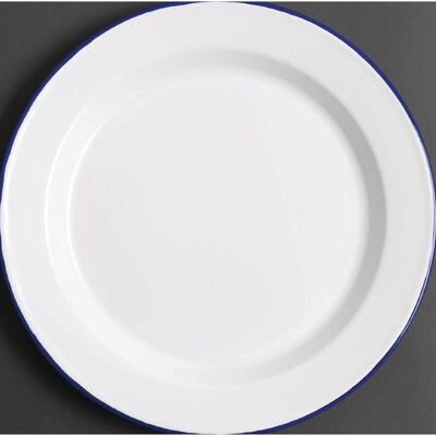 Olympia Blue White Enameled Steel Dinner Plate Set - 245mm - 6 pcs Olympia Blue White Enameled Steel Dinner Plate Set - 245mm - 6 pcs