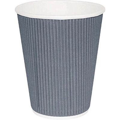 Vasos de Café Reciclables Fiesta - Paredes acanaladas, 340ml - Azul-Gris - Vasos de café Vasos de Café Reciclables Fiesta - Paredes acanaladas, 340ml - Azul-Gris - Vasos de café